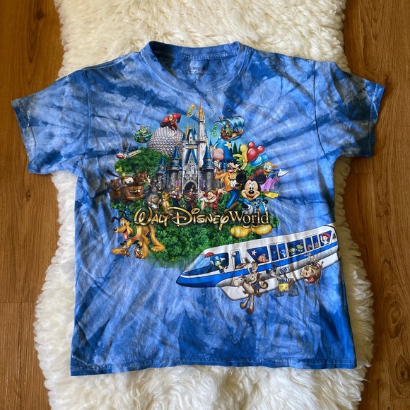 WALT DISNEYWORLD BLUE TIE DYE TEE SHIRT